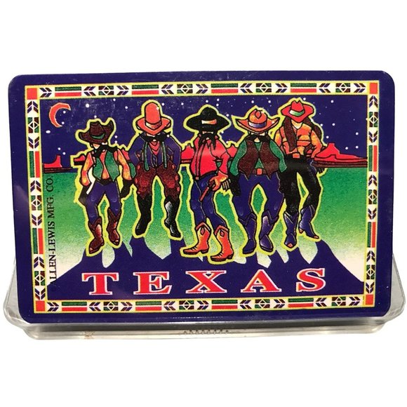 TEXAS Allen Lewis MFG CO Old Cowboy Gun Shooting Playing Cards New not open - Picture 1 of 5
